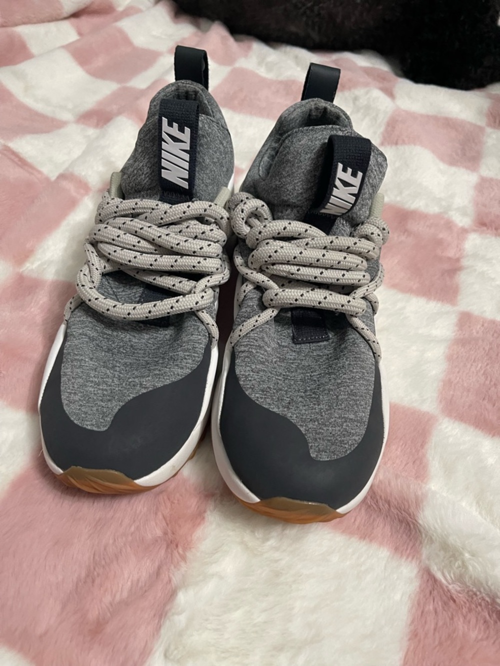 Nike Grey, White and Gum Women's Slip-On Sneakers - Picture 2 of 6